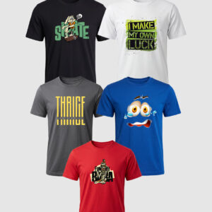 Printed Round Neck Value Pack (5)